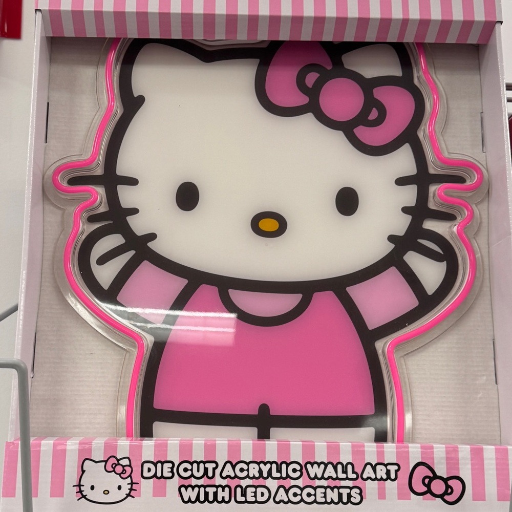 CUTE HELLO KITTY WALL ART WITH LED LIGHTS NEW